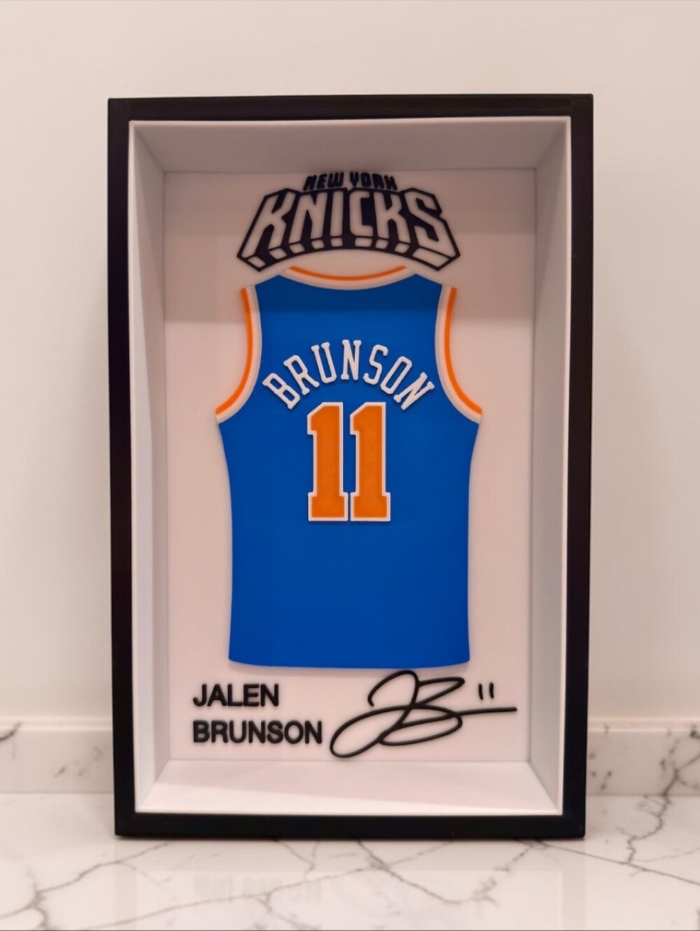 Jalen Brunson New York Knicks #11 3D Jersey Shadow Box Display Basketball